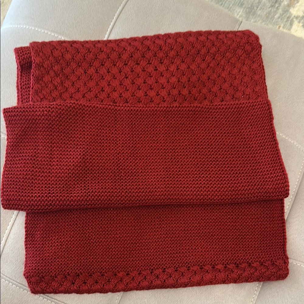 Elegant Red Knit Infinity Scarf